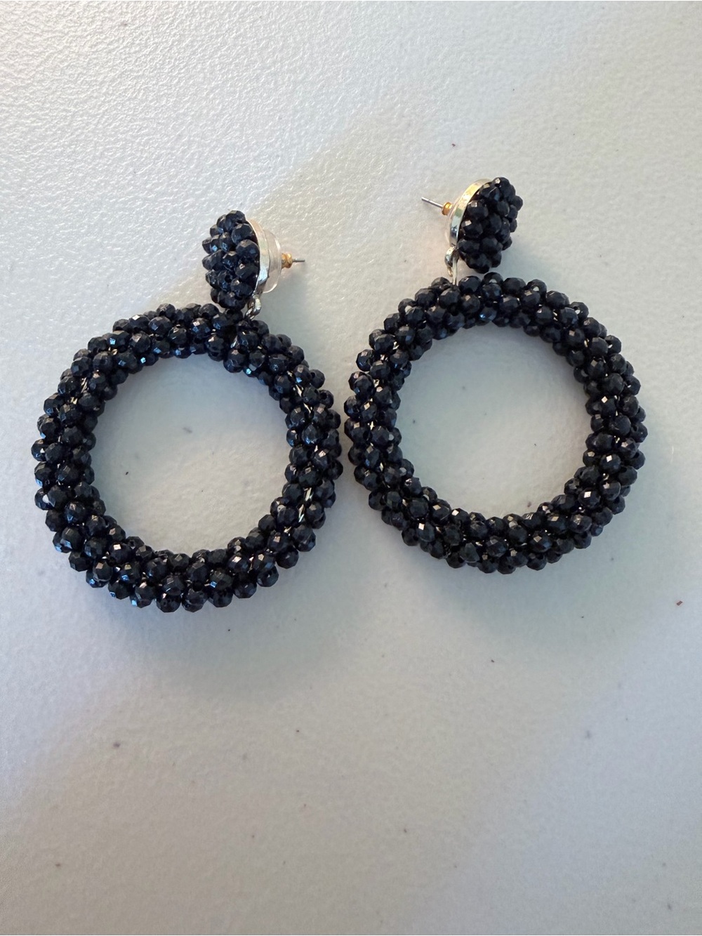 Sugarfix by Baublebar black hoop drop earrjnfs